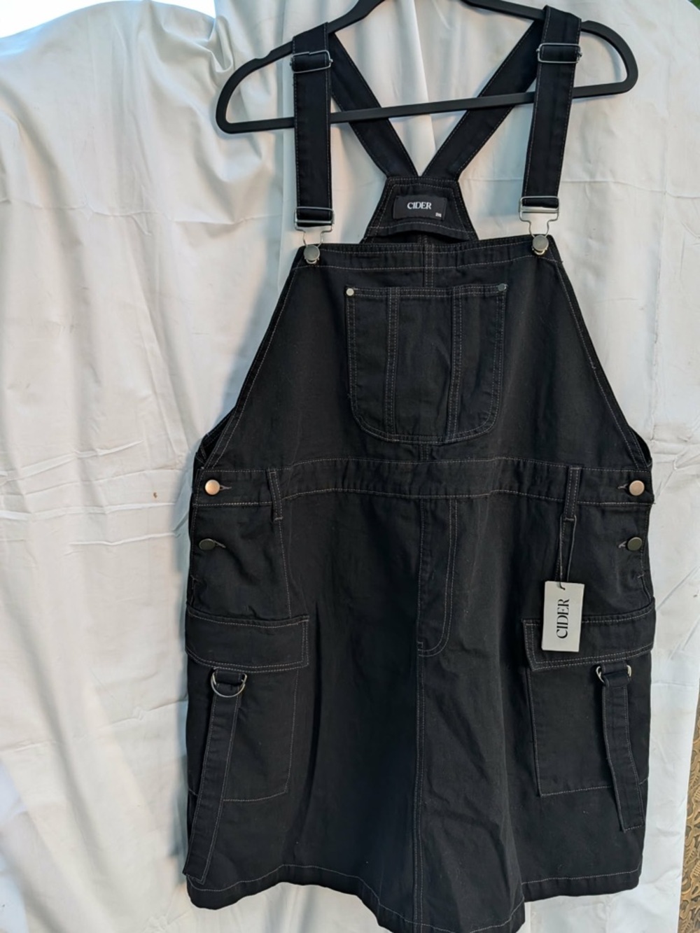 Cider Black Denim Overall Pinafore